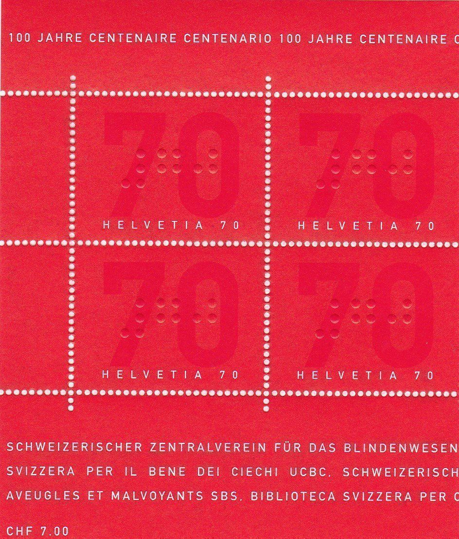 Tutti i francobolli: Postfrisch Blindenwesen  2003 – Nuovo e nell'imballaggio originale da Schliern b. Köniz venduto da joni20