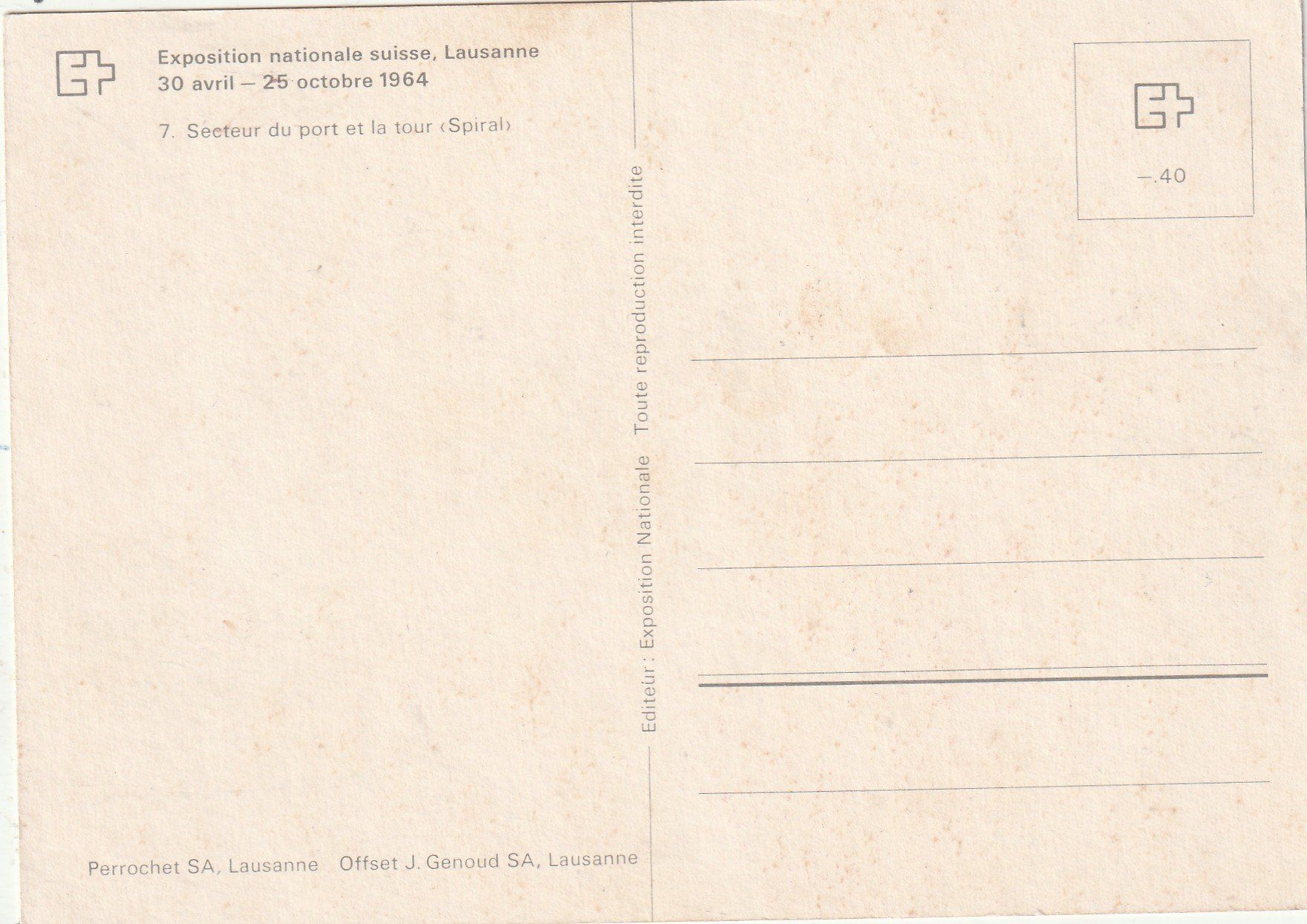 Cartoline postali: EXPO Lausanne 1964 – Usato da Lumbrein venduto da made02 1