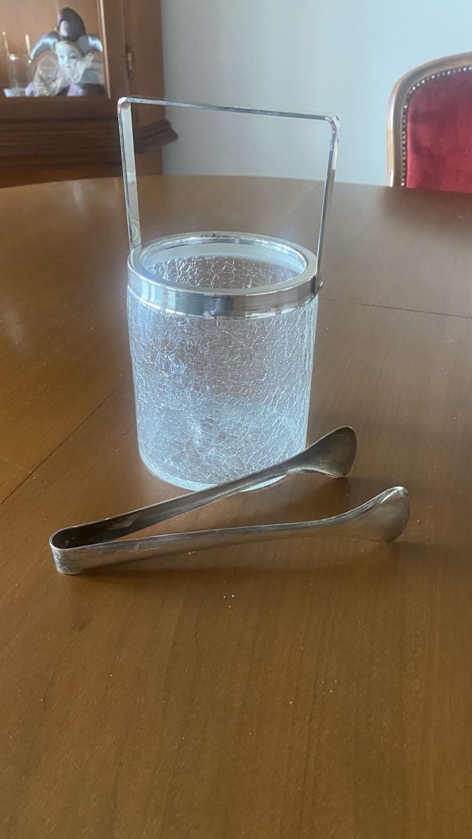Contenitori & Simili: Eiswürfelbehälter mit Eiszange, Krakelee-Optik, Vintage – Usato da luzern venduto da bar_5gtr 3