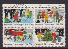 Série 4 timbres USA - Noël 1982 - obl.