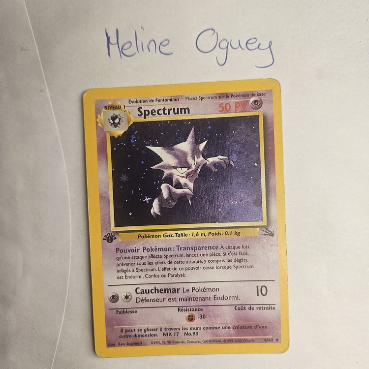 Carte Pokémon Spectrum - wizard fossil, fr,ed1 et holo (D'occasion) à ...
