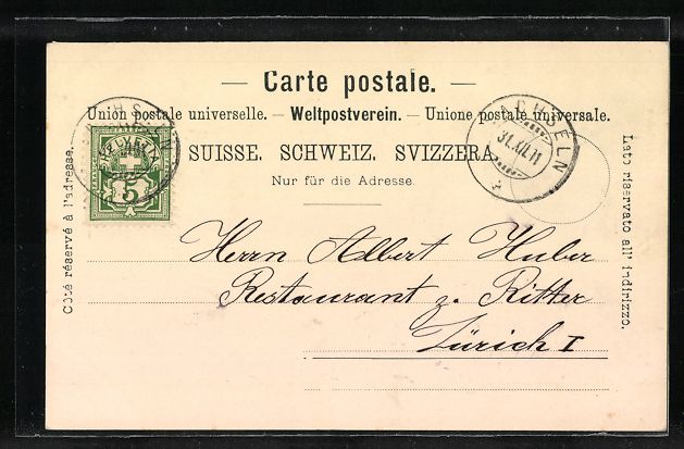 Cartoline postali: AK Sachseln, Kirche im Ortsbild, 1901 – Usato da Berlin venduto da bartko-reher 1