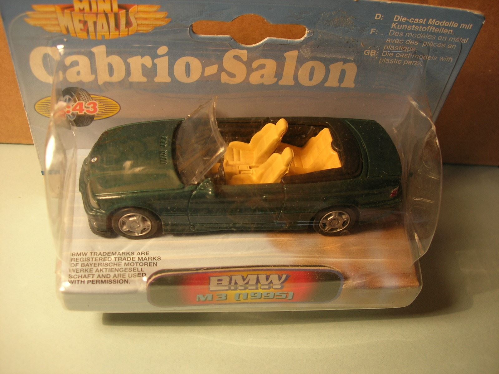 BMW Modellini d'auto: BMW M3 Cabriolet 1995 ° Simba 1:43 – Nuovo e nell'imballaggio originale da Hornussen venduto da Amw 1