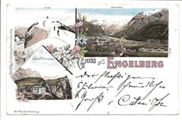 Gruss aus Engelberg (OW) Hotel Trübsee - tolle LItho  1899 !