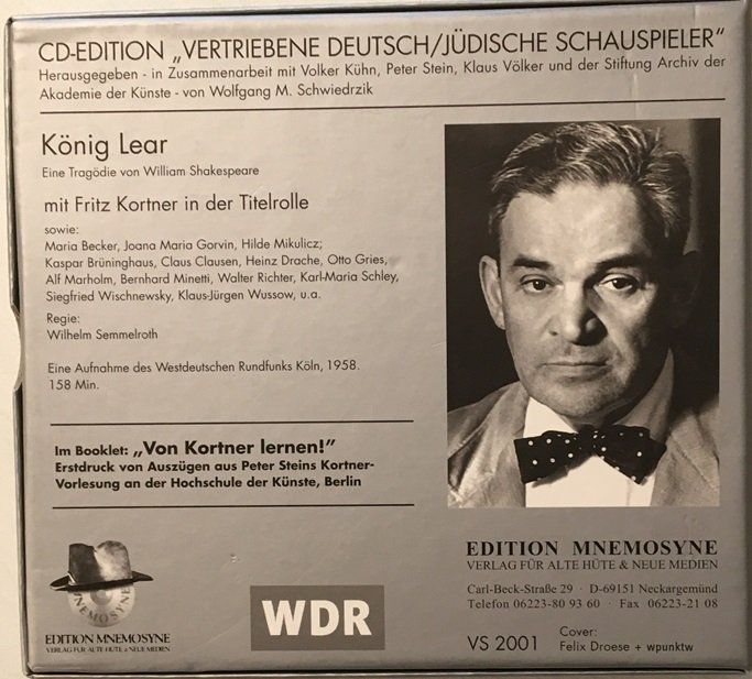CDs: Shakespeare - König Lear (Fritz Kortner) – D'occasion à Grüningen par azulamarillo 1