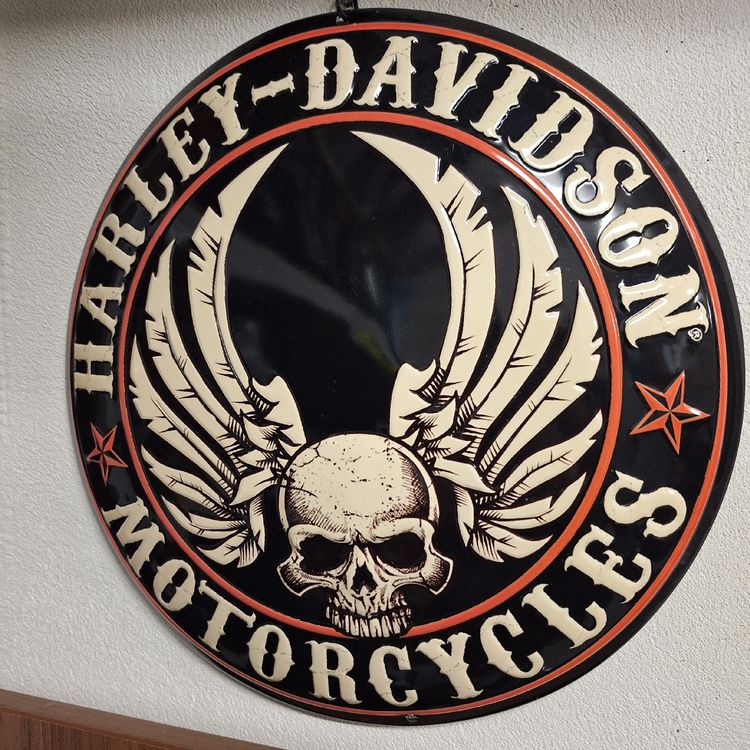 Harley-Davidson Insegne: Harley-Davidson Motorcycles Metallschild - Totenkopf Motiv! – Nuovo (secondo la descrizione) da Brugg AG venduto da bacbac5757 1