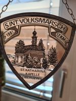 Wappenglas Glas, 1981 Volksmarsch Oberuzwil 10.5 cm