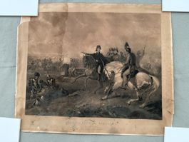 Stich von Wellington bei Waterloo 18. Juni 1815 Darmstadt