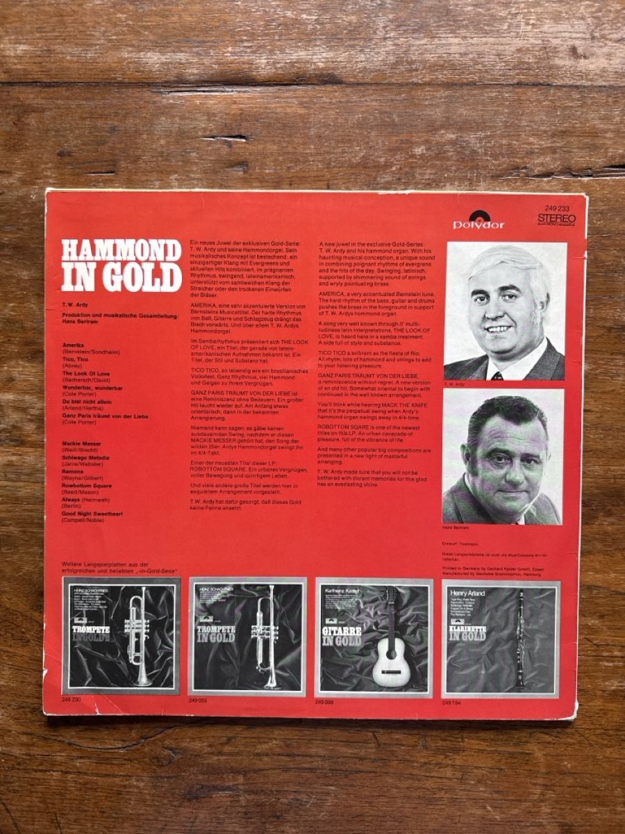Dischi in vinile: Vinyle T.W. Ardy - Hammond in Gold - Collector – Usato da Fully venduto da gra_8dc2 1