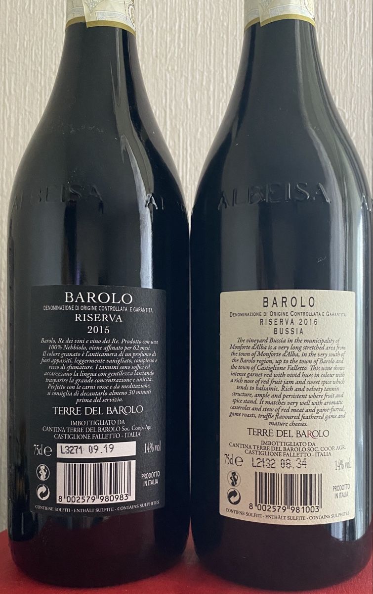 Vino: 2x BAROLO Riserva Terre Del Barolo 2015 + 2016 – Nuovo (secondo la descrizione) da Cully venduto da Forninho 2