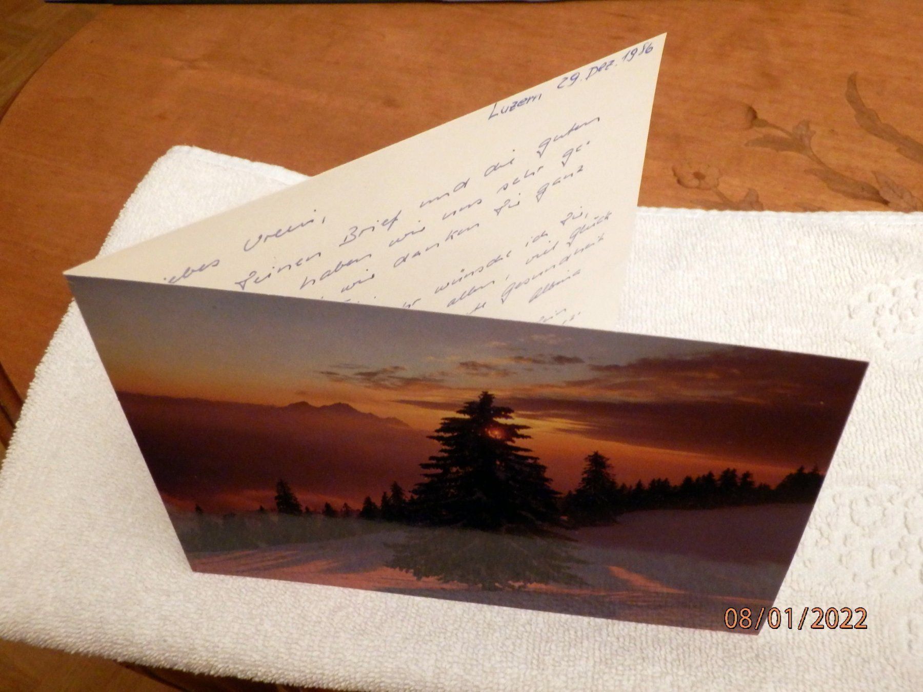 Cartoline postali: Ansichtskarte, Abendstimmung am Rigi – Usato da Ueberstorf venduto da dinbau 2