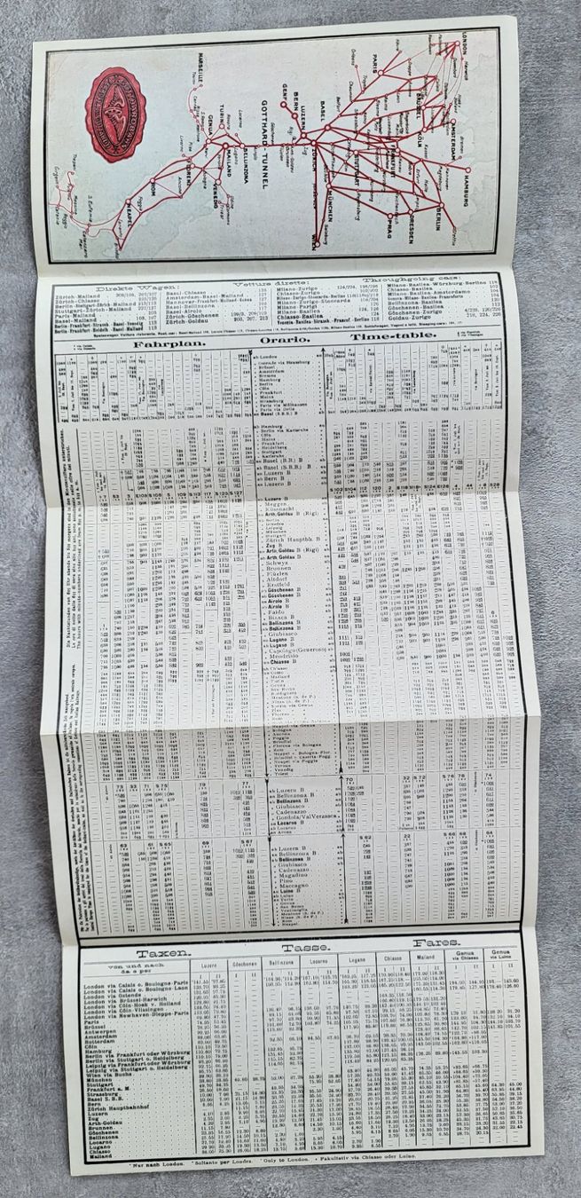 Documenti: Depliant Gotthard-Bahn servizio estivo 1904 – Nuovo (secondo la descrizione) da Castione venduto da Argi_R 1