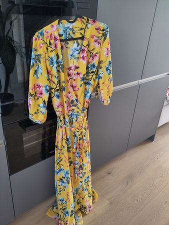 Kleid Les Petites Paris Blumenmuster Gelb Grösse 40