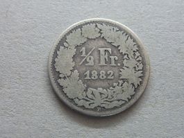 1/2 Fr.  1882  -  ungereinigt  -