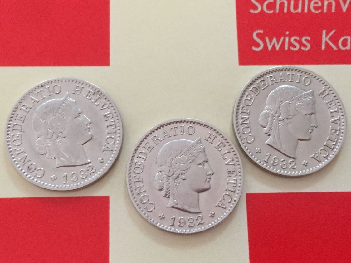 Alle Münzen: 5 Rappen - TRIO 1932 Ni, -vz – Gebraucht aus Elsau von herbybay