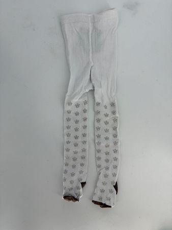 Baby Strumpfhose Gr. 74/80 weiss mit Bärenmotiv 