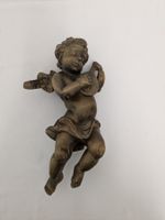 Antike Holzangel zum Aufhängen, geprägt mit 'ES' - Barock