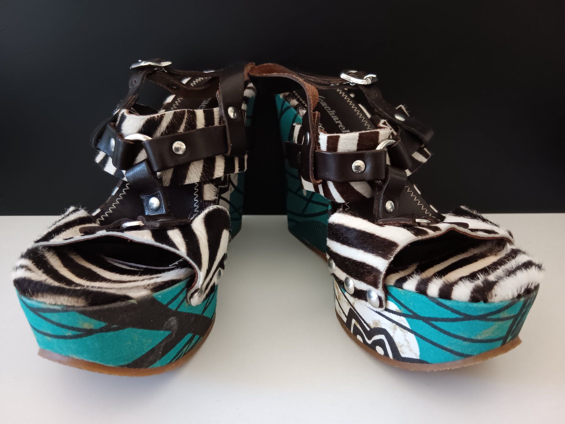 Scarpe da donna: CACHAREL Sandales turquoise-marron pointure 37 – Nuovo (secondo la descrizione) da Cossonay-Ville venduto da Les_1001_perles 3