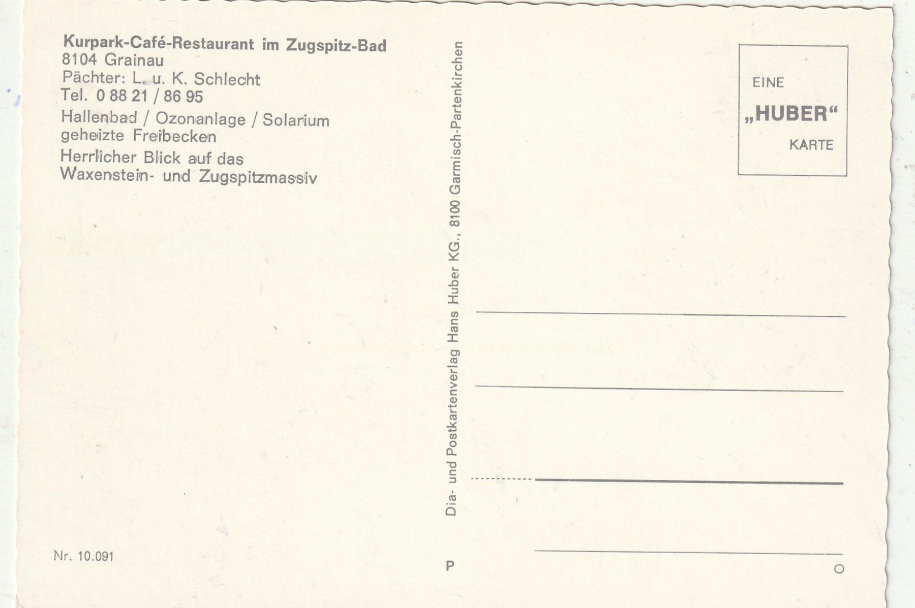Cartoline postali: Cafe - Restaurant in Zugspitz Bad – Usato da Lumbrein venduto da made02 1