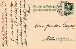 1923: 10 Rp. GS-PK, Bahnpost Wolhusen-Langenthal-Wolhusen
