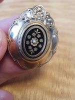 Florale Biedermeier Schaumgold Brosche oder Anhänger - Top