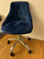 Bürostuhl Samt Dunkelblau mit Rollen