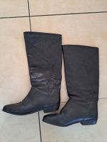 Elegante Vintage Lederstiefel, Schwarz, Grösse 40 - Top!