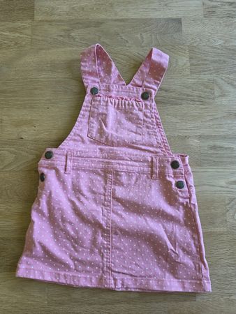 Latzkleid Mädchen rosa mit Punkten Gr. 86 Röckli Top Zustand