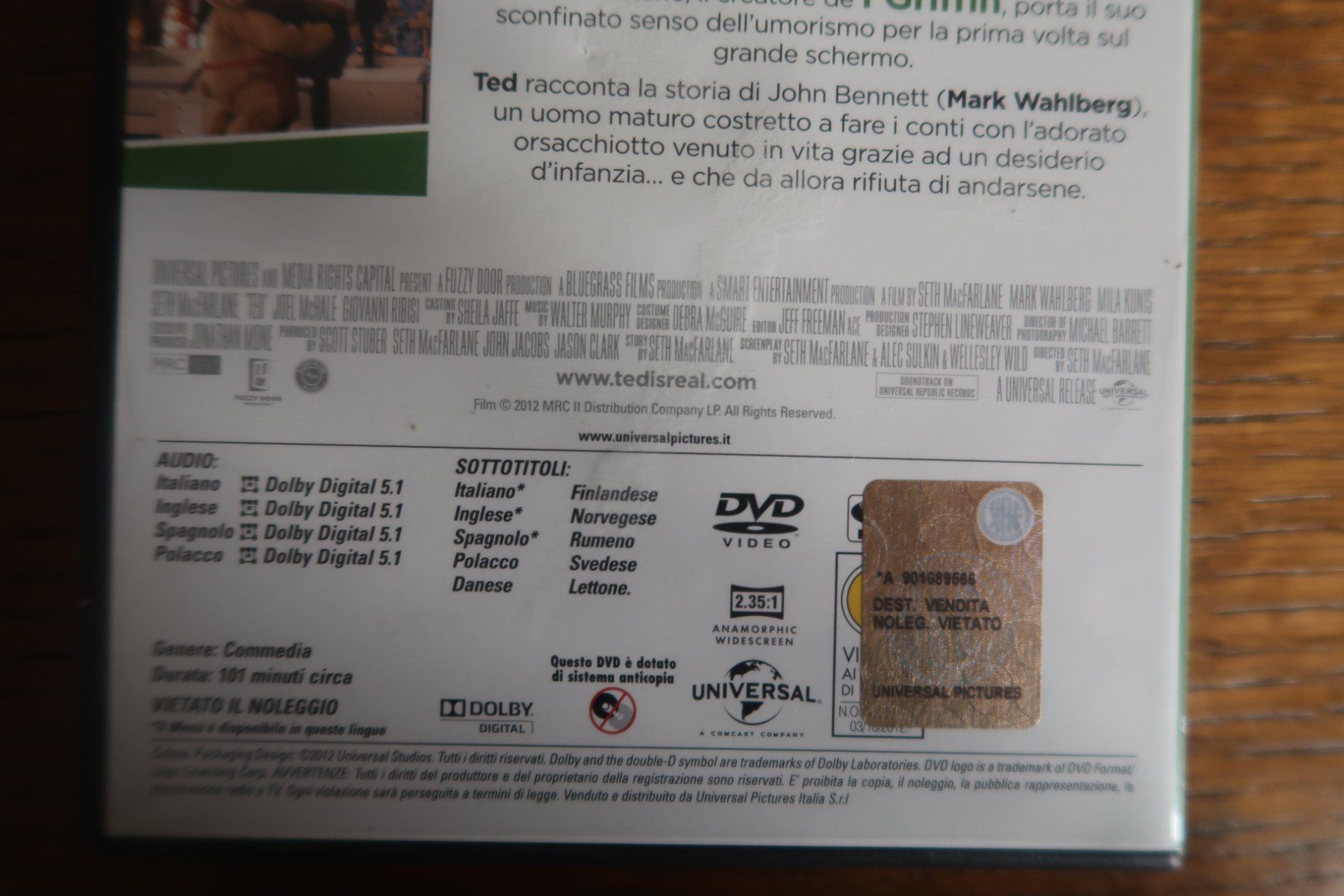 Tutti i DVDs: DVD            TED  -   Italiano English – Usato da Porrentruy venduto da tupatup 2