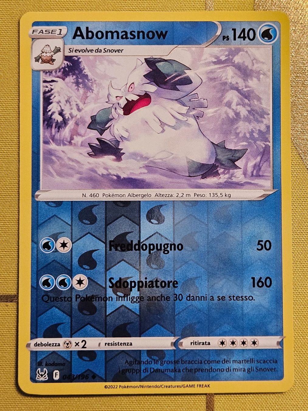 Pokémon Carte collezionabili: Lost Origin - Abomasnow 043/196 IT – Usato da Bellinzona venduto da Pokemarco