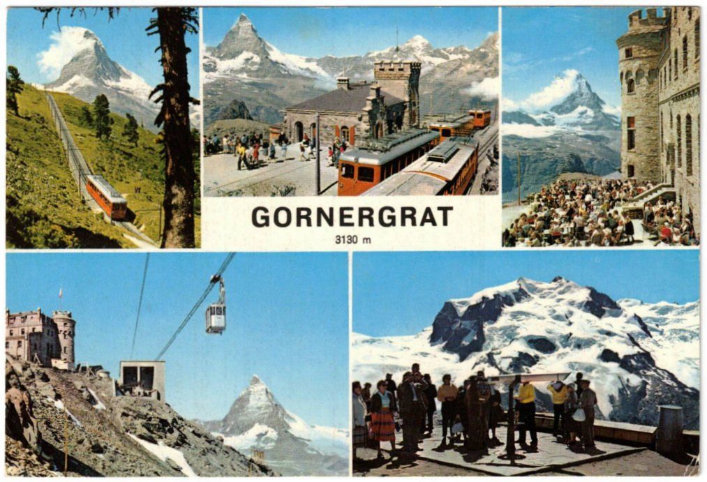 Cartoline postali: Zermatt - 5 Bild AK Gornergrat – Usato da Binningen venduto da Mountainrider