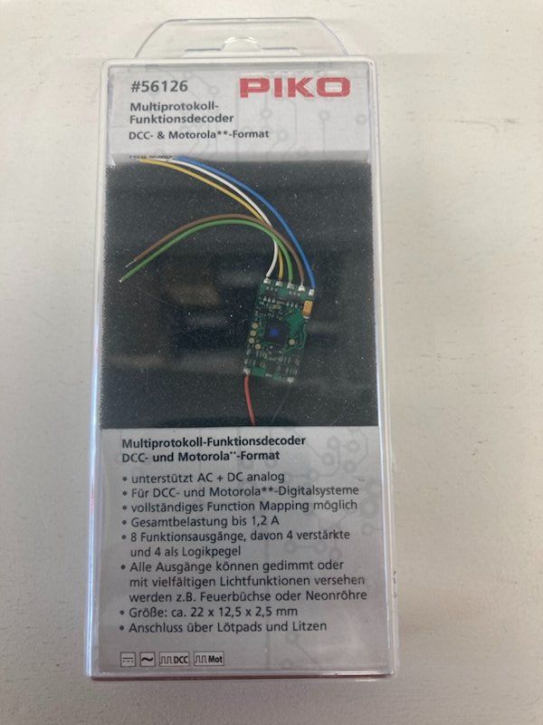 Piko Modellini di ferrovie: Piko H0 56126 Multiprotokoll Funktionsdecoder in OVP – Nuovo e nell'imballaggio originale da Büsserach venduto da ModellbahnDepot