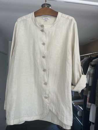 KJ Brand Leinen Hemd, Gr. 44, natur - ideal für den Sommer☀️