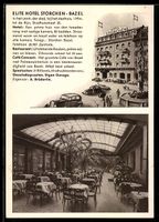 AK Basel, Elite Hotel Storchen, Innen- und Außenansicht