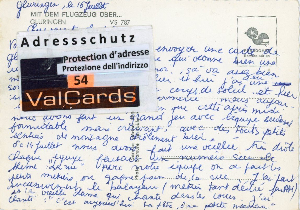 Cartes postales: Gluringen  VS   -  Mit dem Flugzeug über GLURINGEN – D'occasion à Brig par Valcards54 1