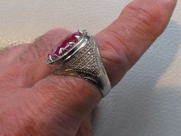 Herrenring mit Echtem RUBIN Stein