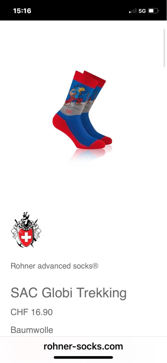 Rohner Calze per bambini: 2 Rohner SAC Globi Trekkingsocken, Baumwolle, Gr.35/38 – Usato da Obergerlafingen venduto da cabo4 1