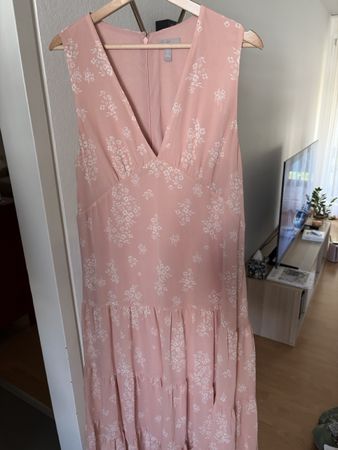 H&M Kleid rosa mit Blumenmuster Grösse 44 guter Zustand