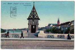 Basel, "Käppeli" auf der mittleren Rheinbrücke, gel. 1921