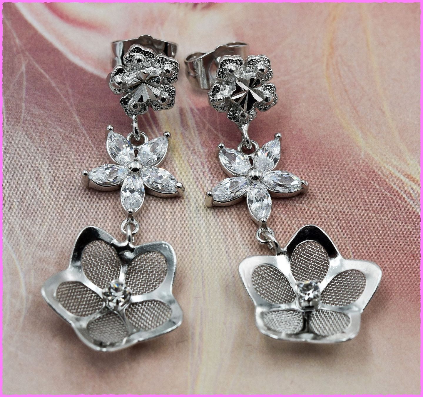 Orecchini pendenti & Orecchini a lobo: Blumen Ohrhänger mit Zirkonia – Nuovo e nell'imballaggio originale da Oberglatt ZH venduto da Diamond-Girl 3