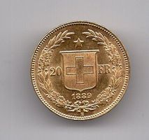 (41) Schweiz, 20 Franken, Vreneli, 1889, top stgl
