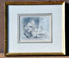 Original Feder  Zeichnung auf Papier von L.C Faller