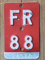 FR 88 - VELONUMMER - FAHRRADSCHILD - PLAQUE DE VELO - FR 88