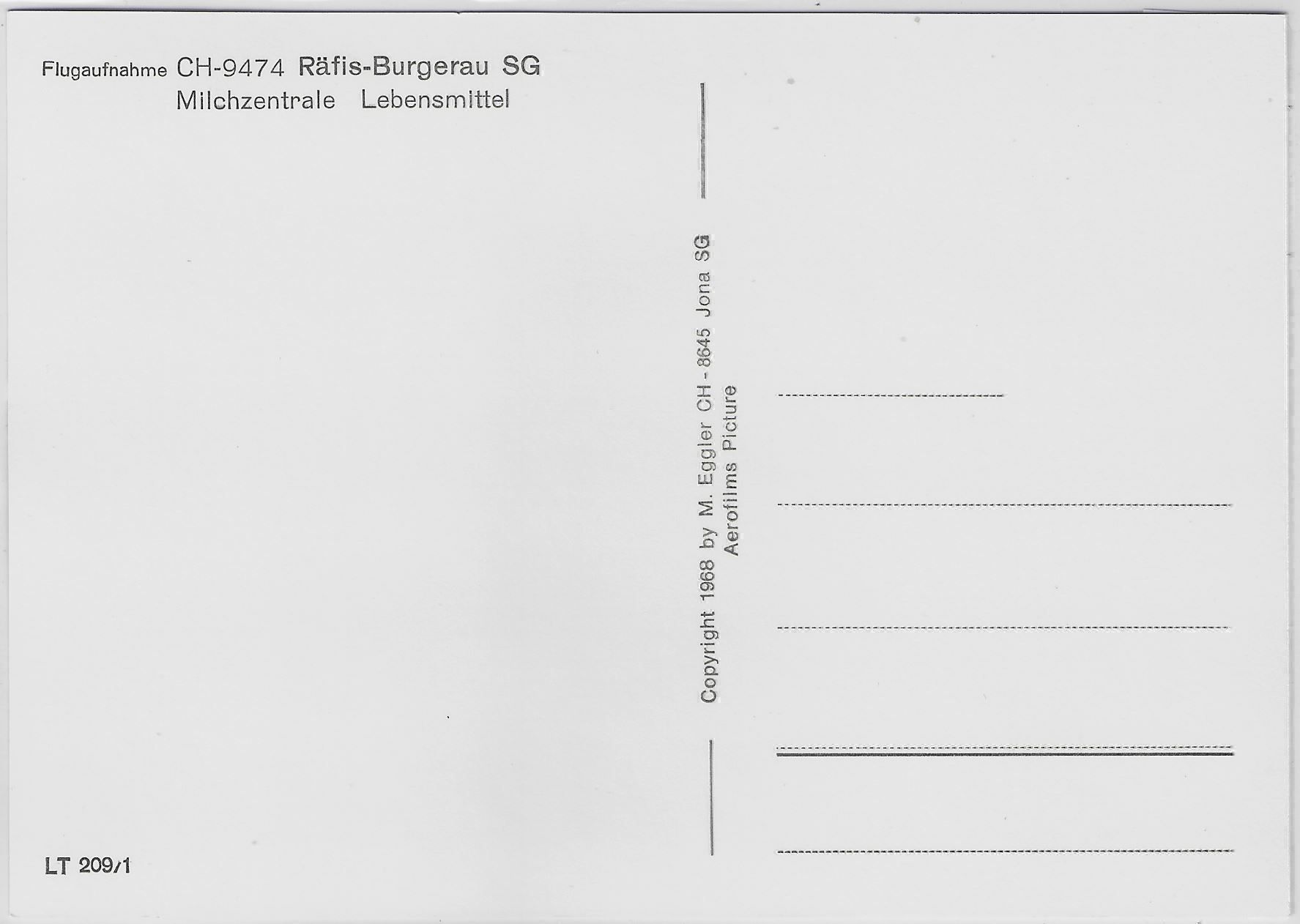 Ansichtskarten: Flugaufnahme Räfis-Burgerau SG – Gebraucht aus Ettingen von Kartenplanet 1
