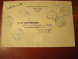 7.II.6I.INTERESSANTER BRIEF MIT VIELEN STEMPELN BASEL-ZÜRICH
