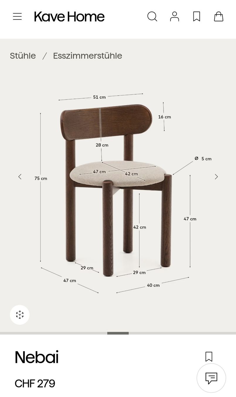 Kave Home Stühle: Stuhl dunkle Eiche / Kave Home Nebai – Neu (gemäss Beschreibung) aus Gossau SG von Ma_rija92 4