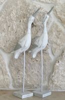 Holzfiguren Vögel Paar Dekofiguren 2er Set  Landhausstil