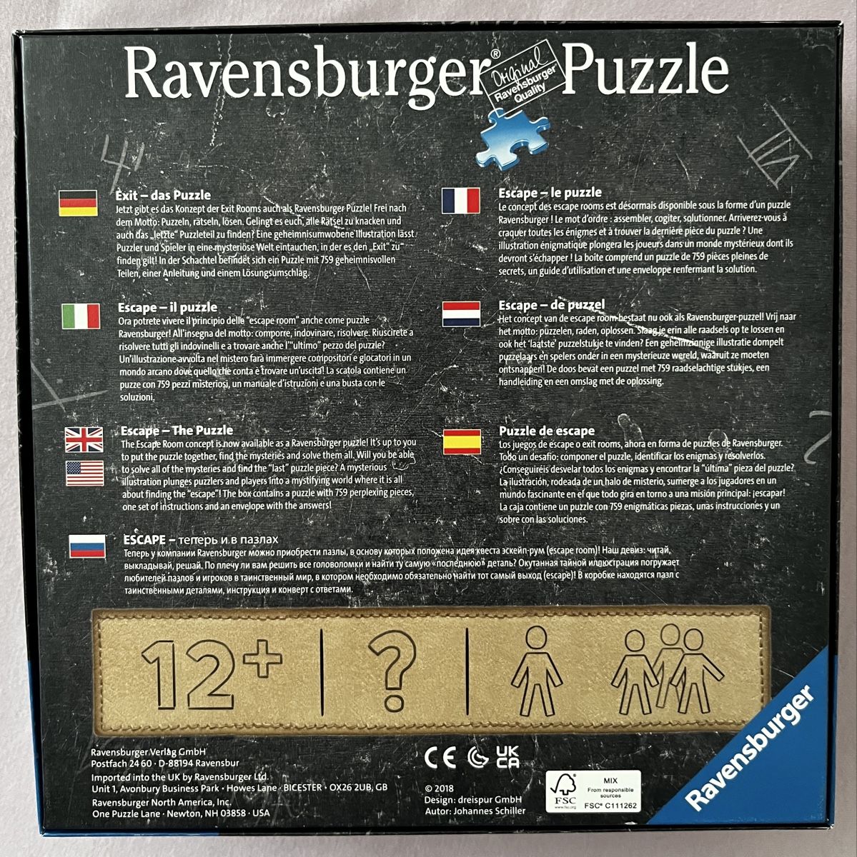 Ravensburger Giochi: Ravensburger Escape Puzzle fabrikneu – Nuovo e nell'imballaggio originale da Winterthur venduto da Sabbia99 1