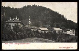 AK Heiligenschwendi, Ortsansicht mit Kirche und Häusern