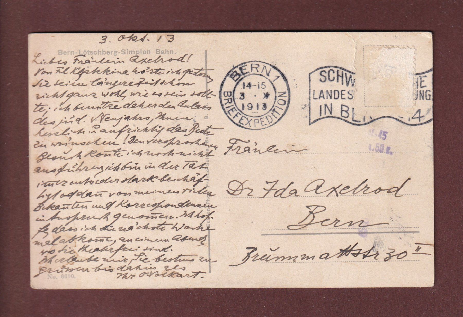 Ansichtskarten: Viadukt bei FRUTIGEN - Kander - 1913 – Gebraucht aus Pully von nicecards 1